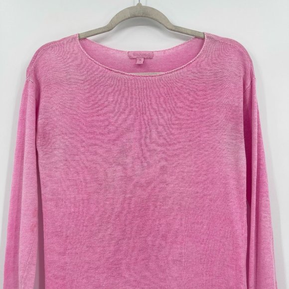Lilly Pulitzer Alana Long Sleeve Linen Top Pink XS - Picture 2 of 10